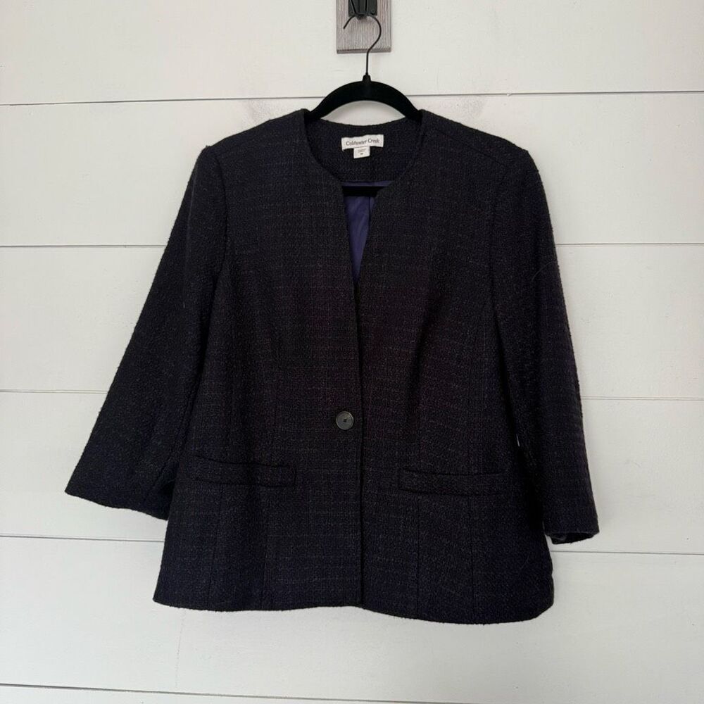 Coldwater Creek Women’s 10 Blue Wool Blend Jacket Blazer New